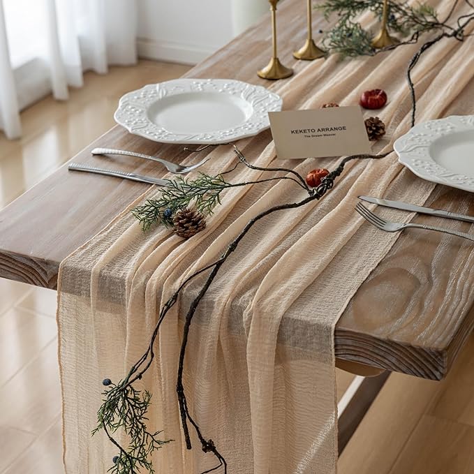 dresser runner boho Stunning Macrame Knot Bohemian Table Runner in Beige White