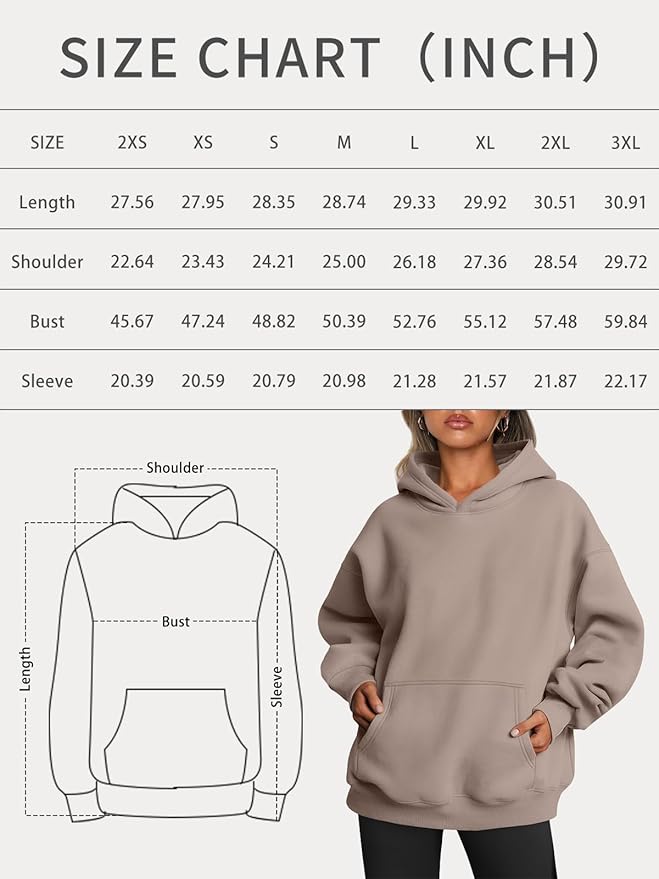 Trendy Queen Womens Oversized Hoodies Fleece Sweatshirts Long Sleeve Sweaters Pullover Fall Outfits